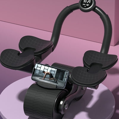 Elbow Support Automatic Rebound Abdominal Wheel | Core Training Ab Roller with Timing Feature