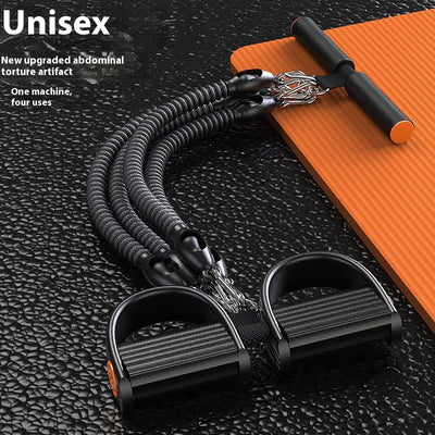 Pedal Chest Expander Anti-Break Four-Strand Pulling Rope | Heavy-Duty Resistance Band for Full Body Practice